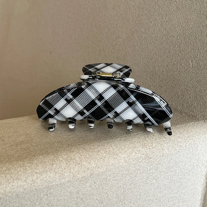 Pinzas grandes para el pelo – Pinzas antideslizantes de sujeción fuerte con estampado de cuadros y lunares retro para mujeres y niñas | Accesorios de moda para el día a día