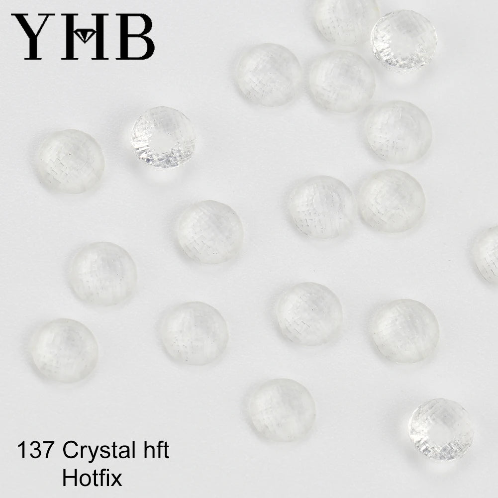Pedrería Termoadhesiva Blanca Seda Mocca YHB – Cristales Premium de Espalda Plana para Zapatos, Bolsos, Ropa, Joyería y Manualidades DIY