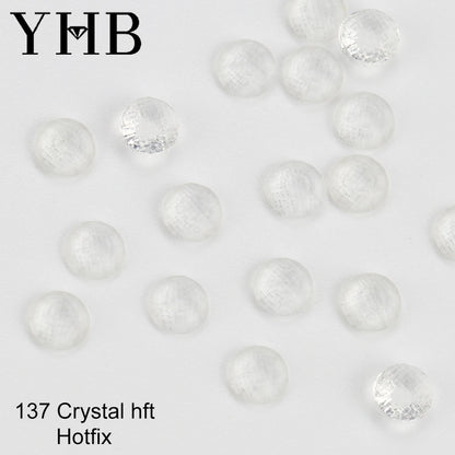 Pedrería Termoadhesiva Blanca Seda Mocca YHB – Cristales Premium de Espalda Plana para Zapatos, Bolsos, Ropa, Joyería y Manualidades DIY