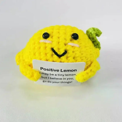 Poupée câlin pomme de terre à énergie positive – Mini ami de poche tricoté en laine, fait à la main, avec carte, cadeau de Noël amusant et décoration de chambre