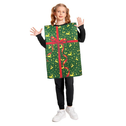 Adult Christmas Gift Box Costume, Funny Present Box Cosplay Outfit for Women and Girls, Novelty Christmas Party Dress-Up Costume for New Year, Family Matching, Stage Shows and Holiday Events