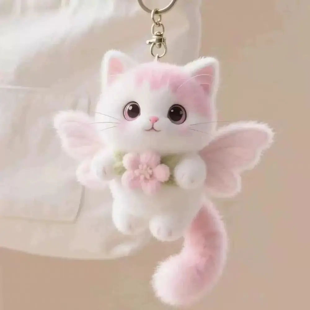 Realistic Kitten Cat Keychain – Soft Furry Cat Bag Charm with Metal Clip for Backpacks, Purses & Everyday Accessories