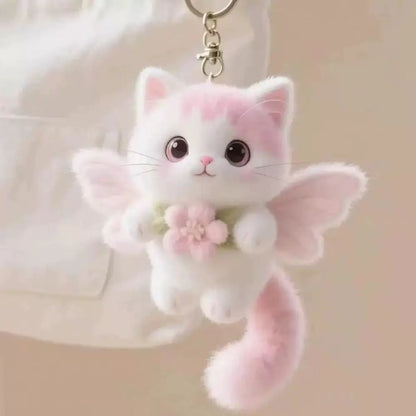 Realistic Kitten Cat Keychain – Soft Furry Cat Bag Charm with Metal Clip for Backpacks, Purses & Everyday Accessories