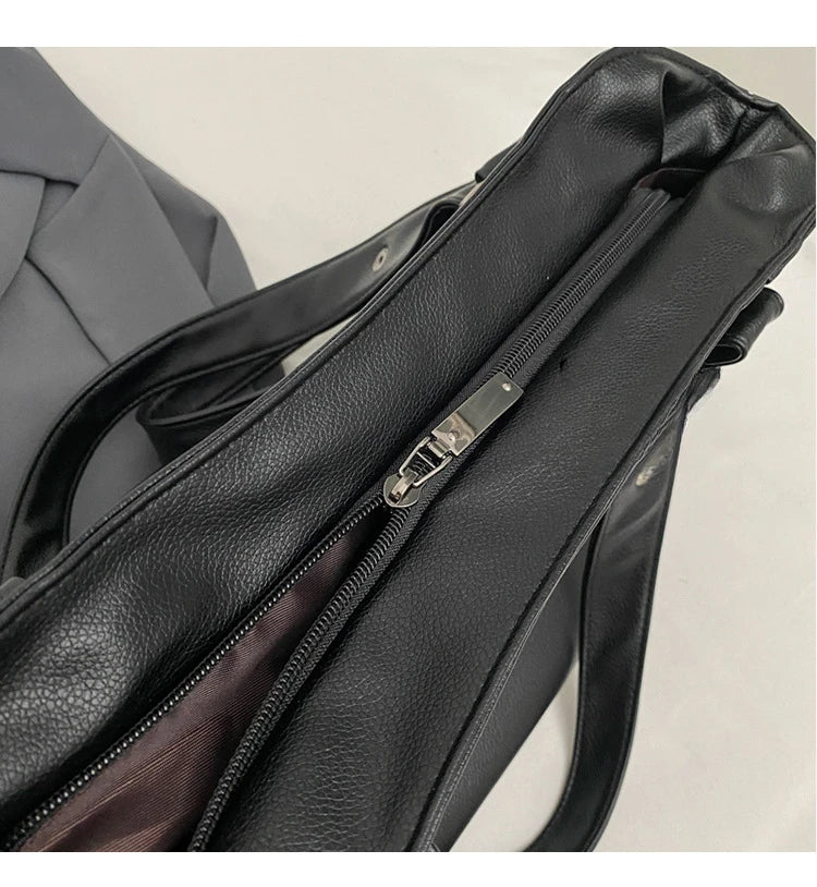 Women’s PU Leather Shoulder Bag – 2026 Fashion Handbag with Soft Interior Compartment, Contrast Color Design, Zipper Closure, Stylish Everyday Purse for Work, Travel & Casual Use