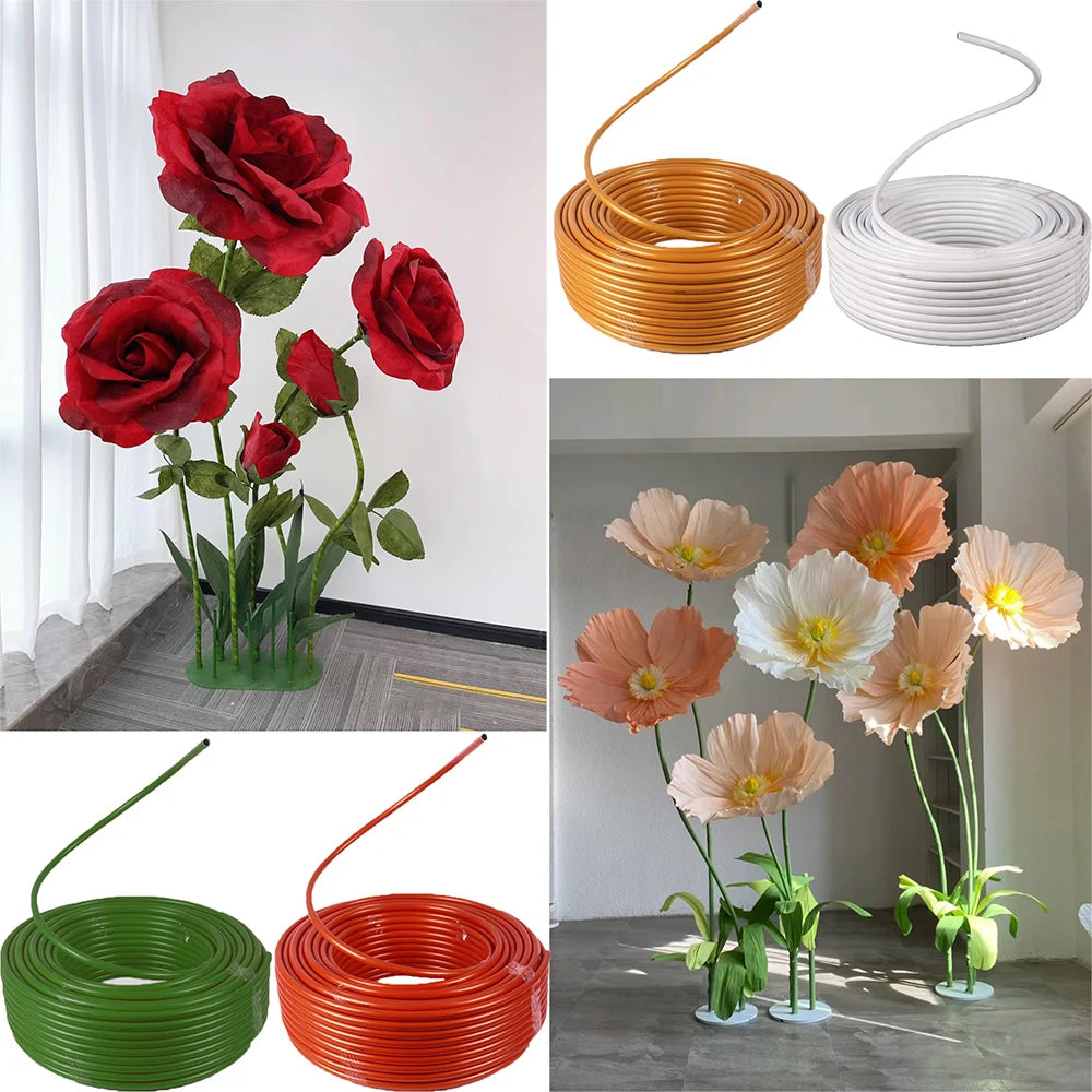 5M Bendable Floral Stem Tube – PVC Aluminum Flexible Rod for DIY Flowers, Wedding & Party Decorations