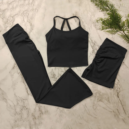 Conjunto de entrenamiento de 2 piezas para mujer: sujetador deportivo push-up y leggings de cintura alta, atuendo para yoga, gimnasio y fitness