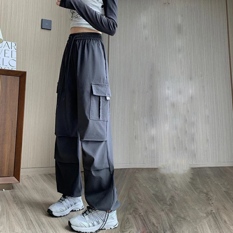 Pantalones Joggers para Mujer, Casuales, Elegantes, Rectos, con Bolsillos, Cintura Alta Elástica, Ropa Urbana, Pantalones Ajustados Finos de Verano