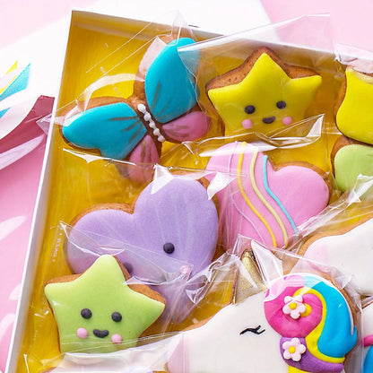 100PCS Bolsas de Plástico Transparentes Autoadhesivas para Regalos, Galletas, Dulces, Joyas y Empaque de Bizcochos