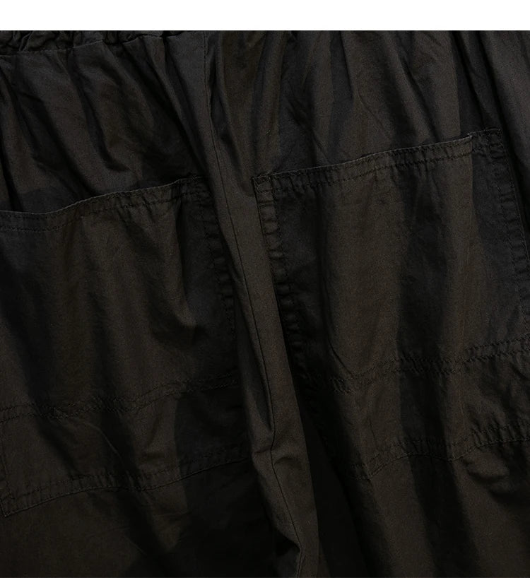 Pantalones sueltos de pierna ancha de talle alto cómodos e informales para mujer de talla grande, estilo retro japonés, pantalones de farol