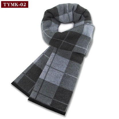 Écharpe d'hiver en imitation cachemire pour homme, douce à carreaux, chaude en mélange de laine, longue, châle, cache-col