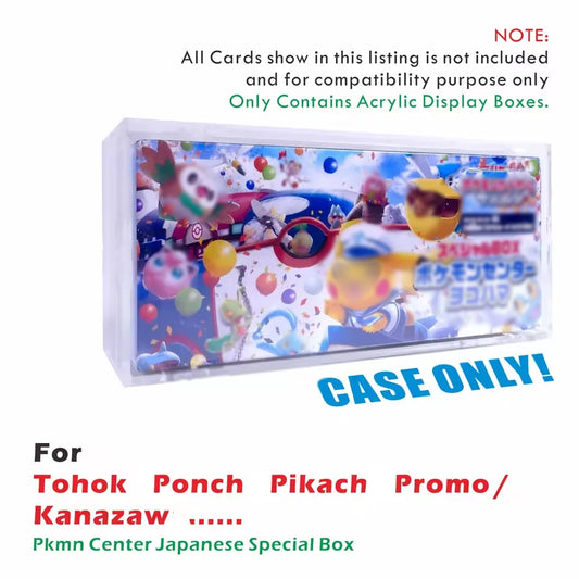 Exhibidor de Acrílico – Vitrina Protectora para Cajas Especiales Japonesas de Pokémon Center, Pikachu con Poncho de Tohoku y Almacenamiento de la Colección Promocional de Kanazawa