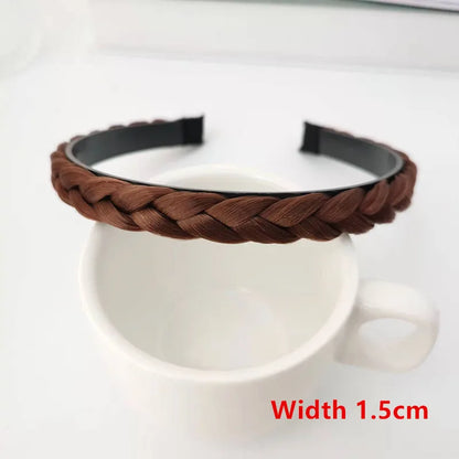 Diadema Bohemio Trenzado Sintético para Mujer Banda de Pelo Elástica para Fiestas y Cosplay
