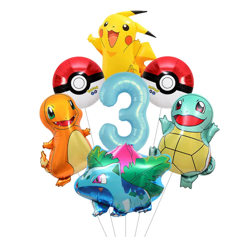 Cartoon Pikachu Shaped Foil Balloons – Aluminum Film Balloons for Indoor & Outdoor Party Decorations