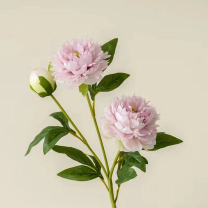 3 Heads Artificial Peony Flower Branch – 75cm Realistic Faux Peony Stem for Wedding Decor, Christmas Table Centerpieces, Home Decoration & Floral Arrangements