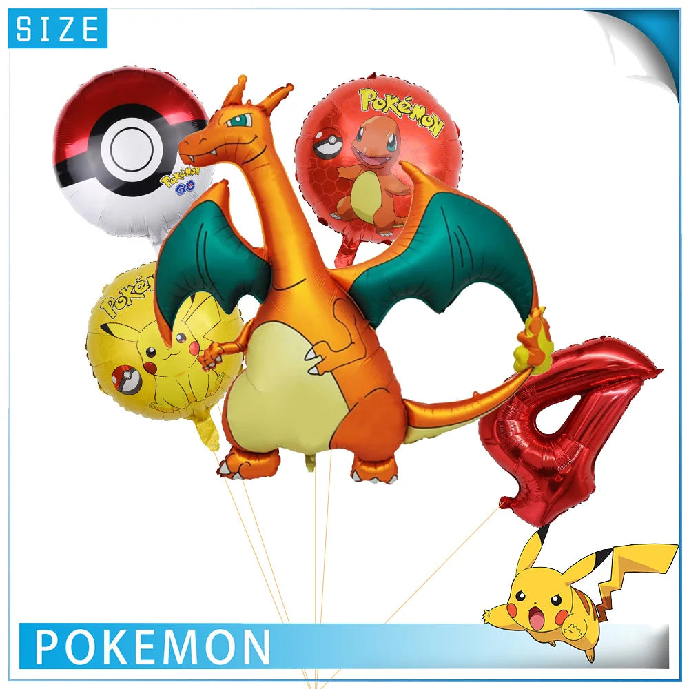 Pokémon 3D Foil Balloon – 32inch Charizard Digital Balloon for Children’s Birthday Party Decorations, Baby Shower & Party Supplies