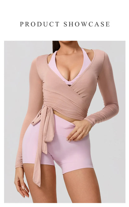 Women’s Long Sleeve Yoga Top – Quick-Dry Breathable Sportswear for Gym, Pilates, Dance & Ballet