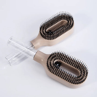 2-in-1 Detangling Spray Hair Brush with Water Mist Bottle – Anti-Static Scalp Massage Comb for All Hair Types