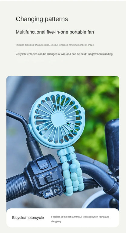 Ventilador portátil con clip para cochecito - Ventilador de refrigeración para bebés recargable por USB de 600 mAh con 3 velocidades para el hogar, viajes y actividades al aire libre