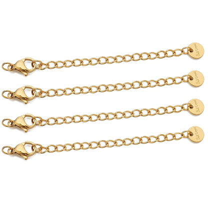 10 chaînes d'extension en acier inoxydable avec fermoirs mousquetons – Rallonges pour colliers et bracelets DIY