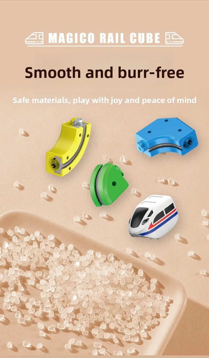 Ensemble de construction de train magique – Jouet de labyrinthe de voiture de rail magnétique électrique pour enfants, cadeau éducatif STEM