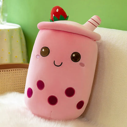 Giant Bubble Tea Plush Pillow – 22–70cm Squishy Milk Tea Boba Stuffed Toy Fruit Drink Bottle Decor Gift