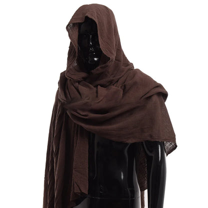 Men’s Medieval Pirate Cosplay Cloak – Retro Hood Scarf Wrap Shoulder Cowl Costume for Halloween, Renaissance & Masquerade Party