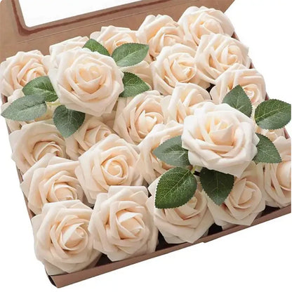 Rosas artificiales de espuma, de 10 a 100 unidades – Rosas sintéticas realistas para ramos de boda, centros de mesa, decoraciones para fiestas, regalos para el Día de la Madre y San Valentín, arreglos florales de bricolaje
