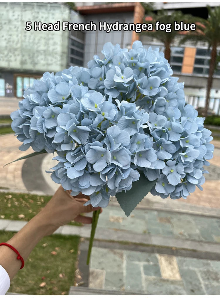 Bouquet d'Hortensias Artificiels à 5 Têtes – Fleurs Artificielles en Soie pour Décoration de Mariage, Arrangements de Fête, Décoration de Salon & Accessoires Floraux pour la Maison