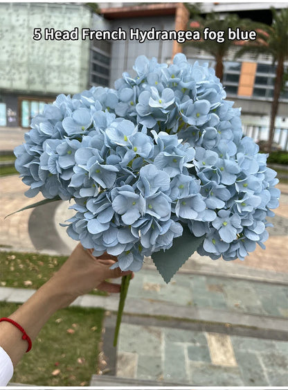 Bouquet d'Hortensias Artificiels à 5 Têtes – Fleurs Artificielles en Soie pour Décoration de Mariage, Arrangements de Fête, Décoration de Salon & Accessoires Floraux pour la Maison