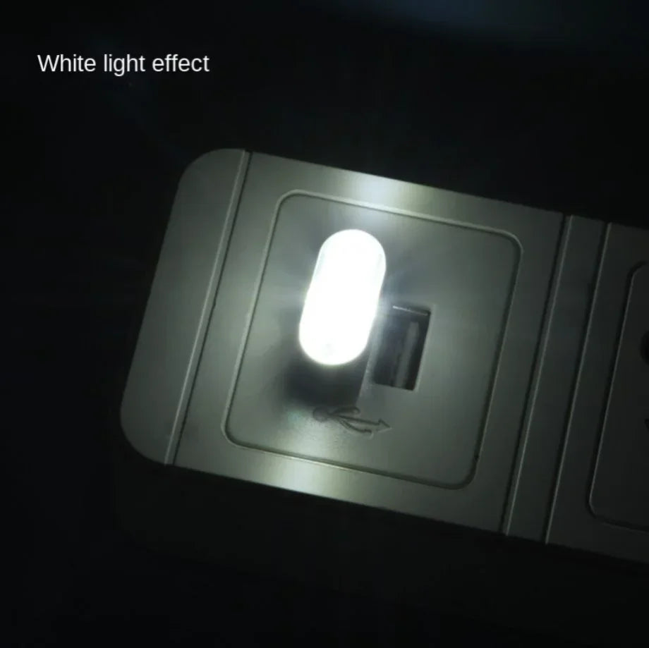 Mini USB LED Luz Ambiental Interior para Coche – Lámpara de Ambiente de Neón Plug & Play y Luz de Emergencia