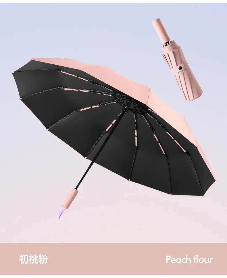 Paraguas Automático Cortavientos de 72 Huesos – Paraguas Grande Plegable para Lluvia con Protección UV para Hombres y Mujeres, Paraguas Impermeable de Alta Resistencia para Exteriores