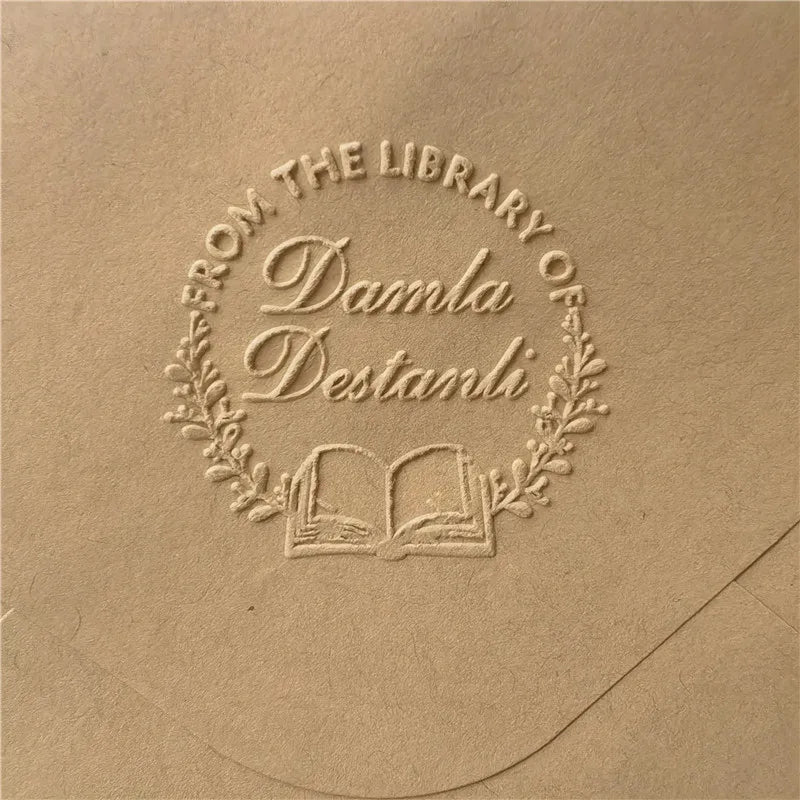 Custom Initials Embosser Stamp – Personalized Book & Wedding Embossing Seal for Address, Library & Gift Branding | Custom Paper Decor Accessory