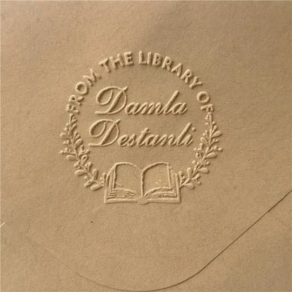Custom Initials Embosser Stamp – Personalized Book & Wedding Embossing Seal for Address, Library & Gift Branding | Custom Paper Decor Accessory