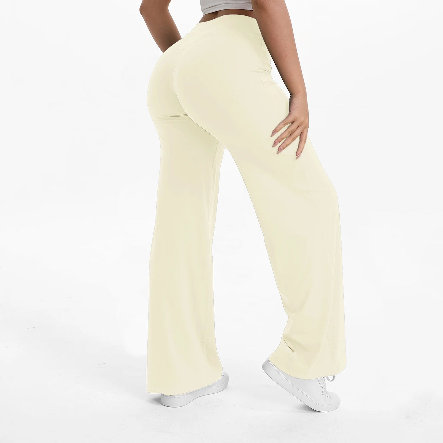 NCLAGEN Pantalones de Yoga de Pierna Recta SoftMotion para Mujer – Leggings de Gimnasio de Tiro Medio Efecto Segunda Piel, Pantalones Deportivos para Pilates y Correr, para Fitness, Entrenamiento y Uso Diario
