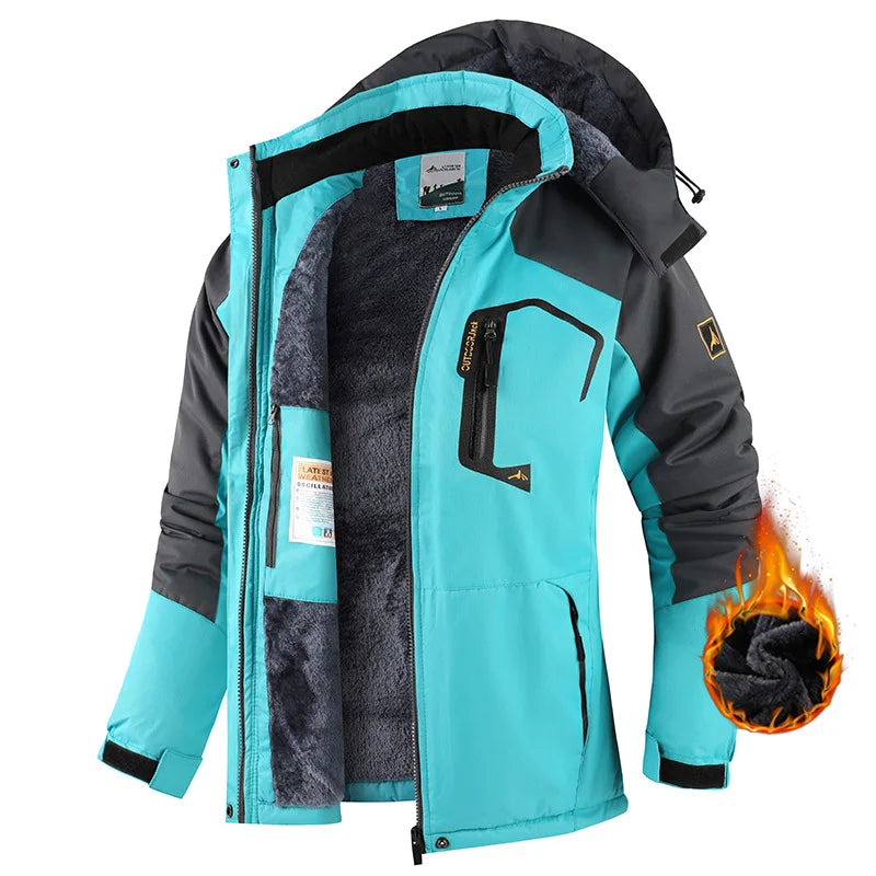 Unisex Thermal Ski Jacket – Windproof & Waterproof Winter Parka with Fleece Lining, Warm Outdoor Climbing Coat for Men & Women