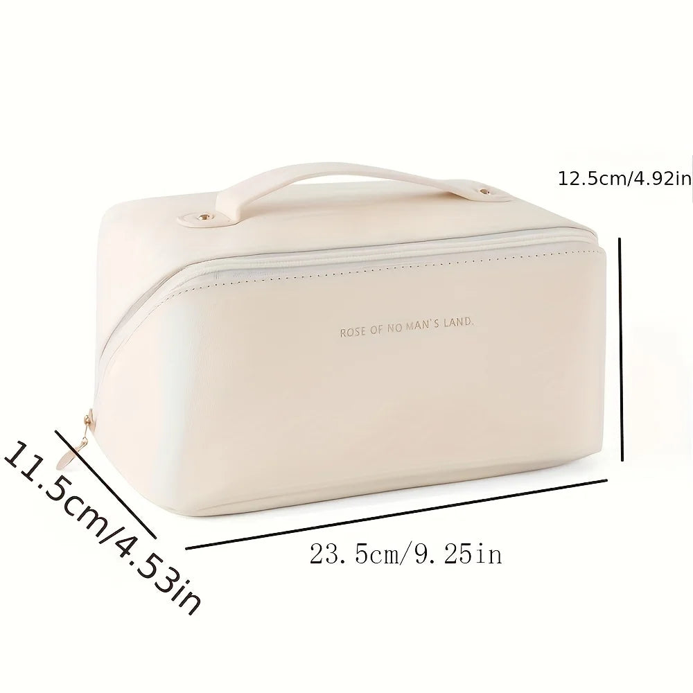 Trousse de Maquillage de Luxe pour Femmes – Trousse de Toilette Portable, Pochette de Rangement Cosmétique avec Fermeture Éclair, Boîte de Rangement de Voyage pour Maquillage, Soins de la Peau et Essentiels Personnels