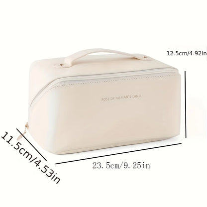 Trousse de Maquillage de Luxe pour Femmes – Trousse de Toilette Portable, Pochette de Rangement Cosmétique avec Fermeture Éclair, Boîte de Rangement de Voyage pour Maquillage, Soins de la Peau et Essentiels Personnels