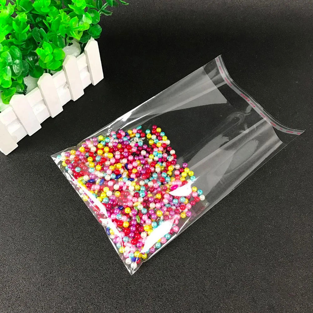 100/1000PCS Bolsas OPP transparentes autoadhesivas – Bolsas de celofán transparentes para joyería, regalos, galletas y dulces | Bolsas de plástico resellables
