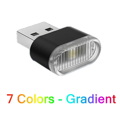 Mini USB LED Luz Ambiental Interior para Coche – Lámpara de Ambiente de Neón Plug & Play y Luz de Emergencia