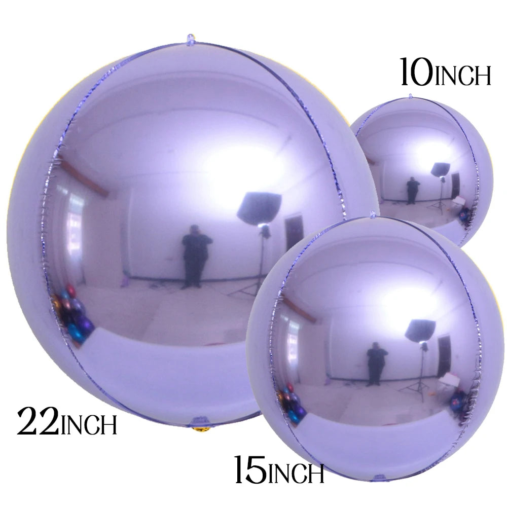 Globos metálicos redondos de aluminio 4D – Decoraciones para fiestas de cumpleaños, bodas y revelaciones de género en oro rosa y plata