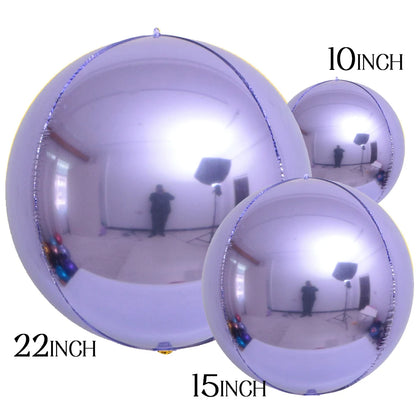 Globos metálicos redondos de aluminio 4D – Decoraciones para fiestas de cumpleaños, bodas y revelaciones de género en oro rosa y plata