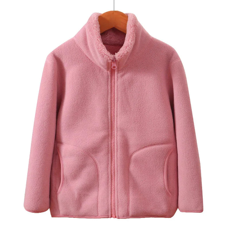 Teen Boys and Girls Winter Fleece Jacket, Thick Warm Windproof School Coat, Cozy Casual Outerwear for Older Teens and Young Adults