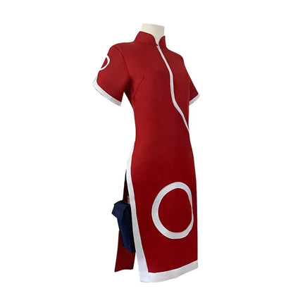 Naruto Haruno Sakura Cosplay Costume – Qipao Cheongsam Ninja Dress for Women & Girls
