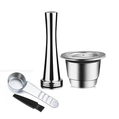 Capsules de café Nespresso réutilisables – Dosettes filtrantes à espresso en acier inoxydable, capsules de café Crema rechargeables avec design amélioré pour machine à café domestique