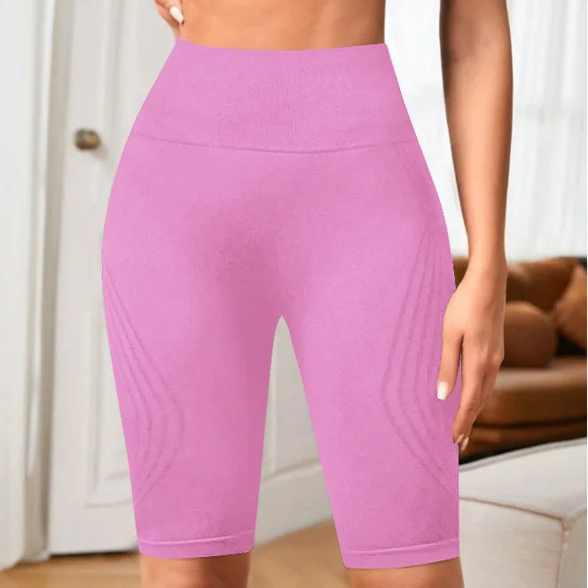Women’s High Waist Seamless Slim Yoga Shorts Stretchy Push Up Butt Lifting Knitted Workout Running
