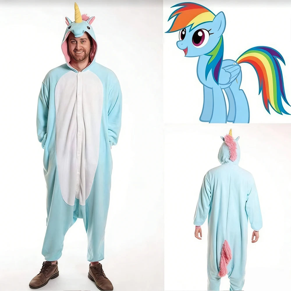 Cute Pig Animal Pajamas Onesie – Kawaii Cartoon Hoodie Jumpsuit, Soft Warm Cosplay Sleepwear for Home, Lounging & Parties