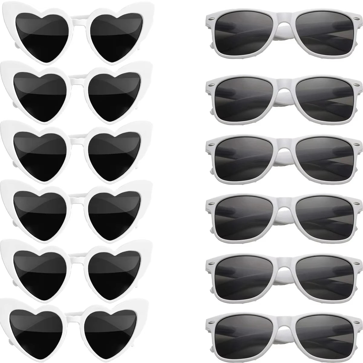 12–120PCS Personalized Heart Sunglasses with Pen – Wedding & Bachelorette Party Favors, Bridal Party Photo Props & Gifts