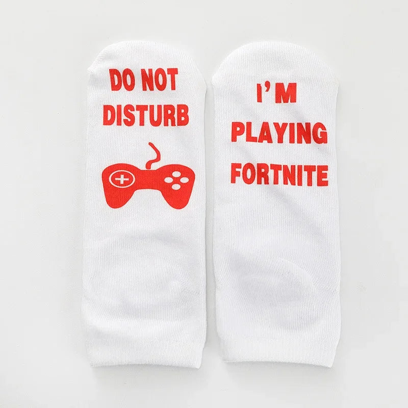 Funny Harajuku Word Print Socks – Unisex Cotton Crew Socks for Men & Women, Hip Hop Streetwear Skateboard Style
