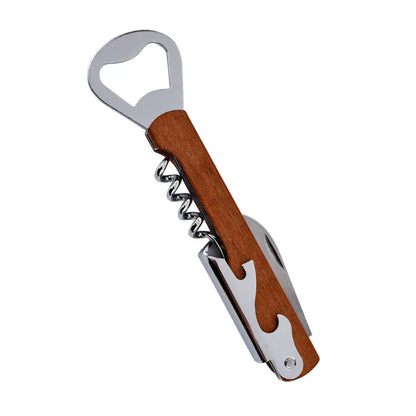 Personalized Wood Handle Corkscrew Wine Opener – Custom Logo Bottle Opener for Weddings, Gifts, Beer Bottles & Brand Promotions