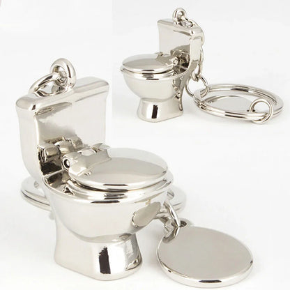 3D Mini Toilet Pendant Keychain – Cute Simulation Toilet Keyring Bag Charm for Women & Men, Car Trinket, Novelty Gift Accessory